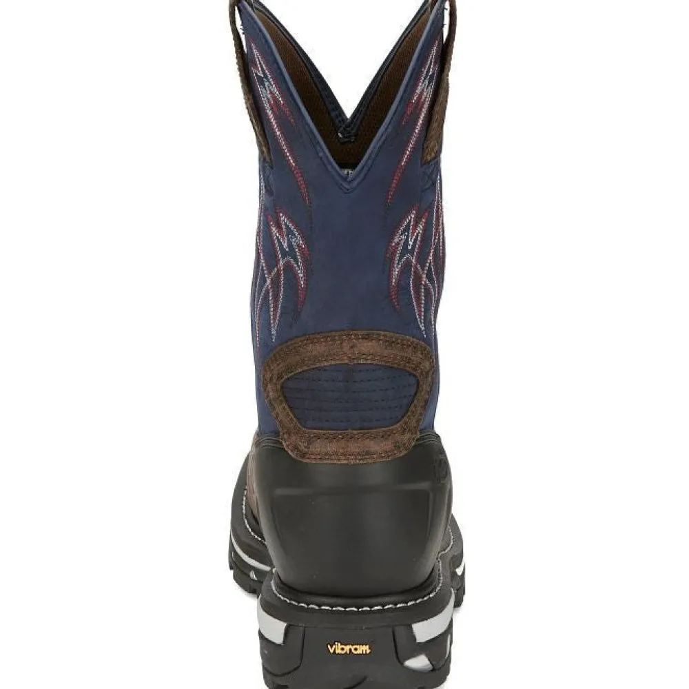Women Justin Men's Frontline Hiviz 11" WP Comp Toe Western Work Boot -- CR2153