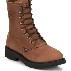 Justin Men's Livestock 8" WP Lace Up Western Work Boot -- OW604