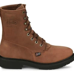 Justin Men's Livestock 8" WP Lace Up Western Work Boot -- OW604