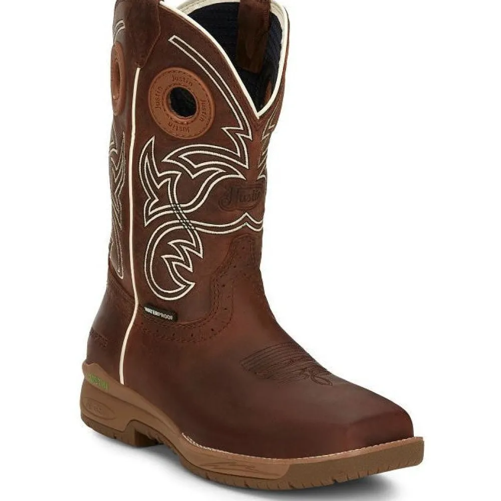 Justin Men's Nitread 11" Comp Toe WP Western Work Boot -- CR3201