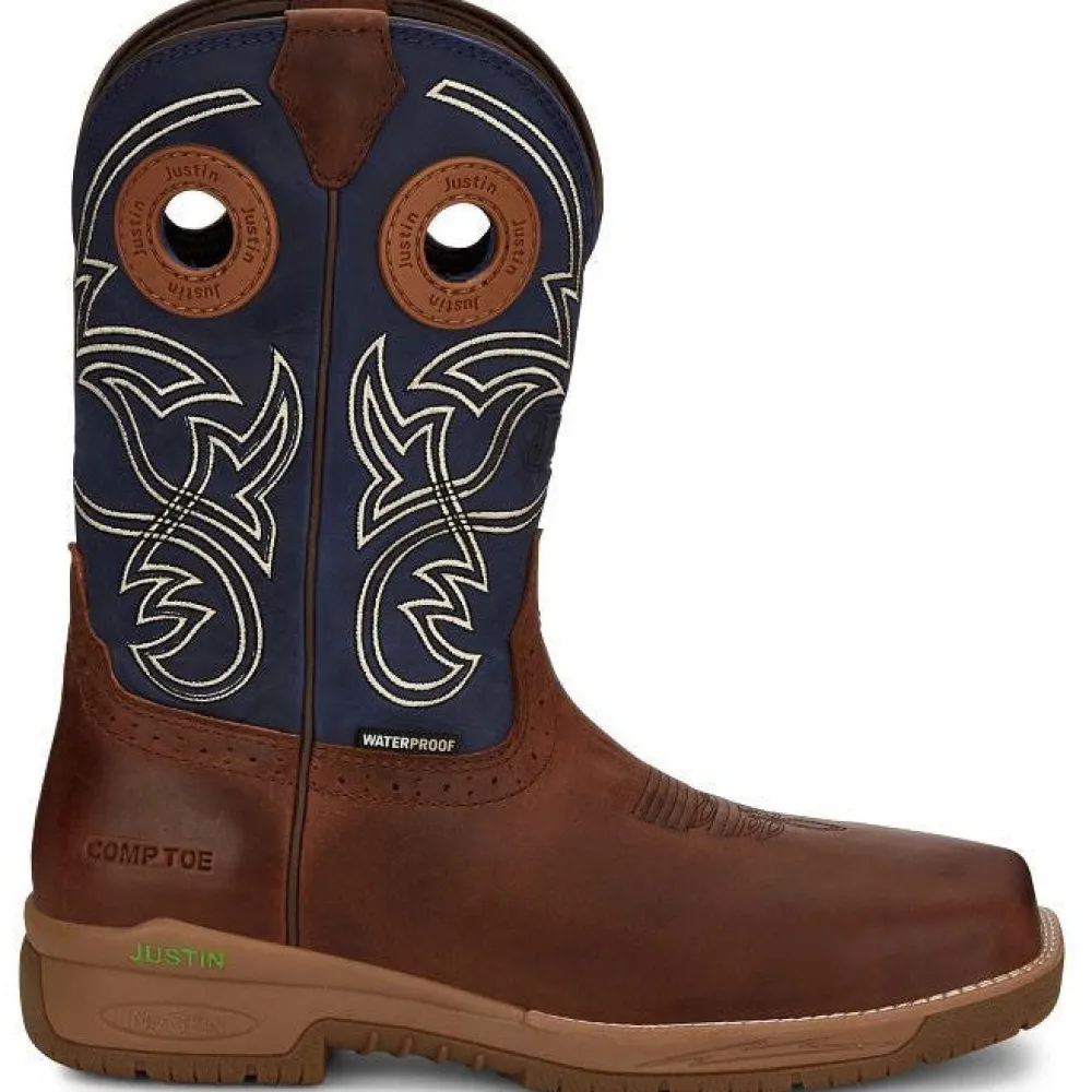 Justin Men's Nitread 11" Nano Composite Toe Western Work Boot -- CR3202