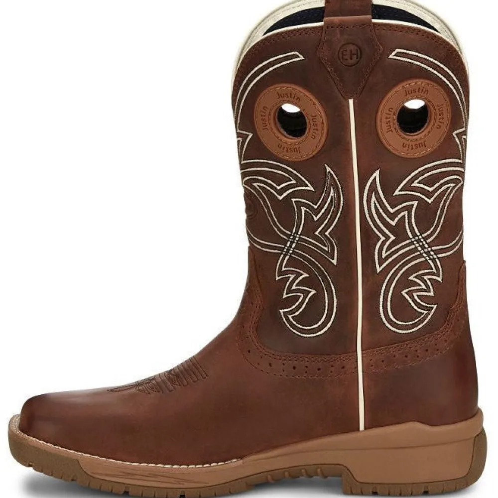 Justin Men's Nitread 11" Square Toe WP Western Work Boot -- CR3200