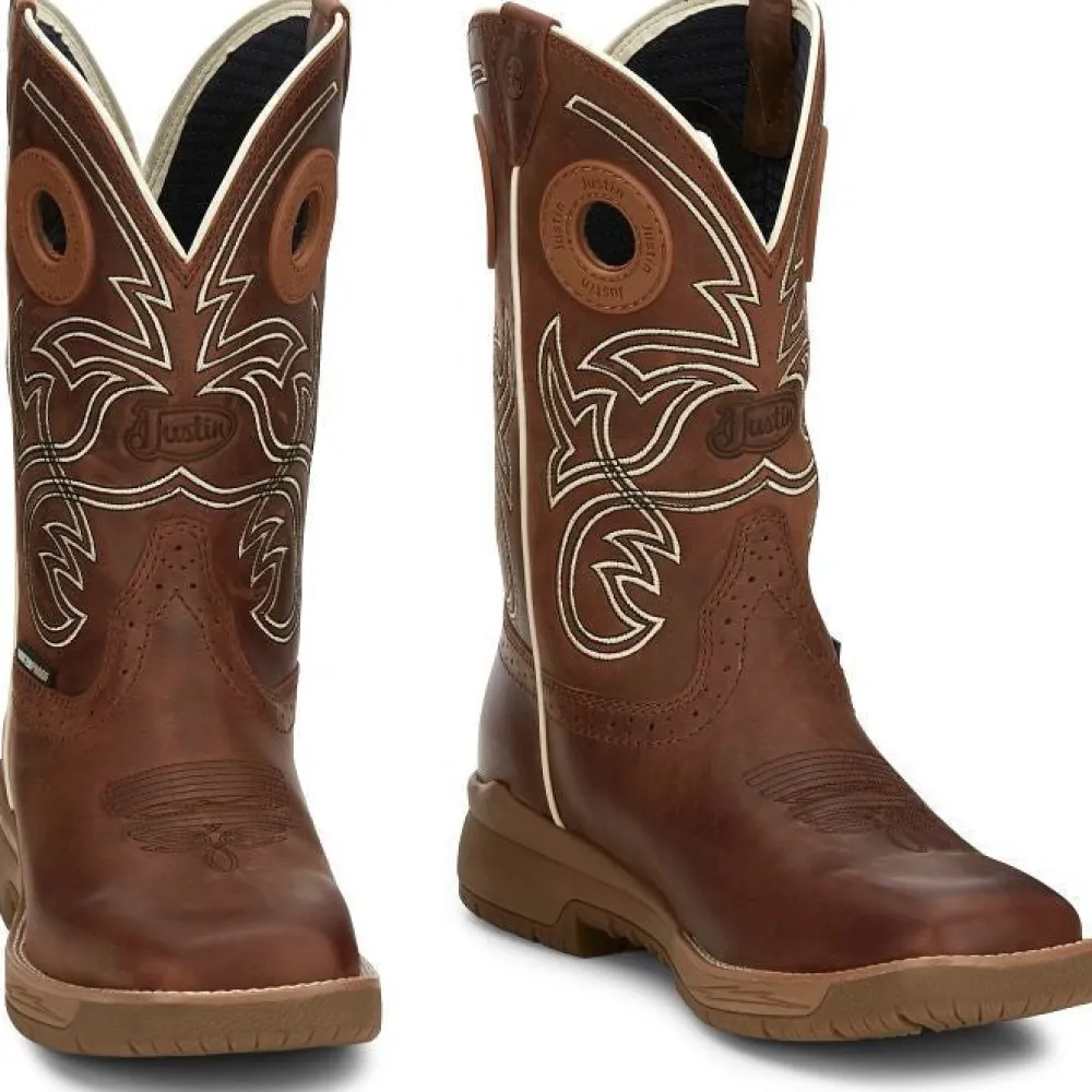 Justin Men's Nitread 11" Square Toe WP Western Work Boot -- CR3200