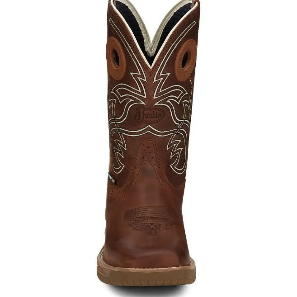 Justin Men's Nitread 11" Square Toe WP Western Work Boot -- CR3200