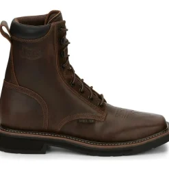 Justin Men's Pulley 8" Steel Toe Lace Up Western Work Boot -- SE682