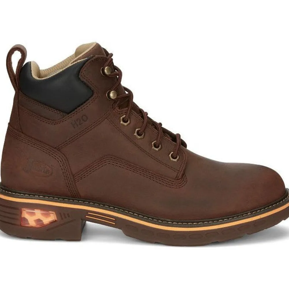Justin Men's Resistor 6" WP Lace Up Western Work Boot -- CR401
