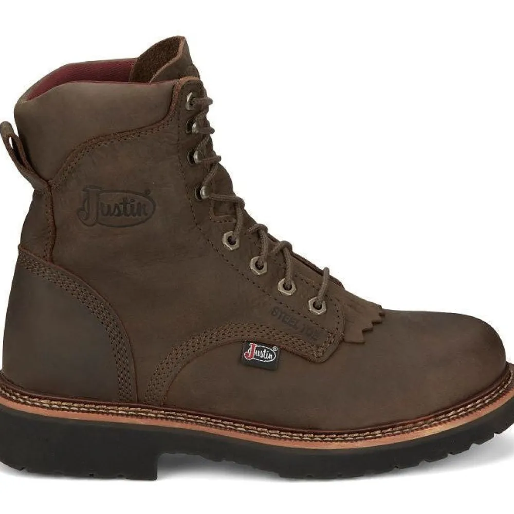 Justin Men's Rivot 8" Lace Up Western Work Boot - - OW441
