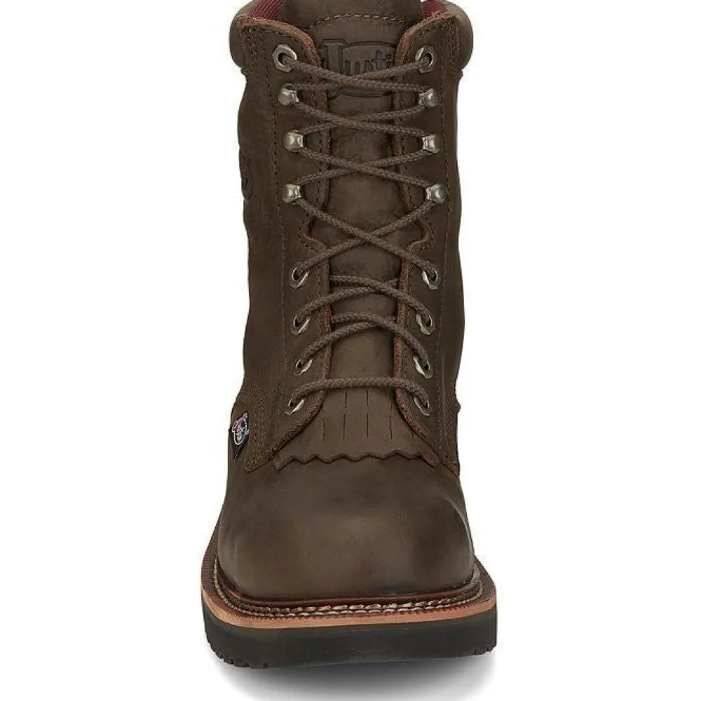 Justin Men's Rivot 8" Lace Up Western Work Boot - - OW441