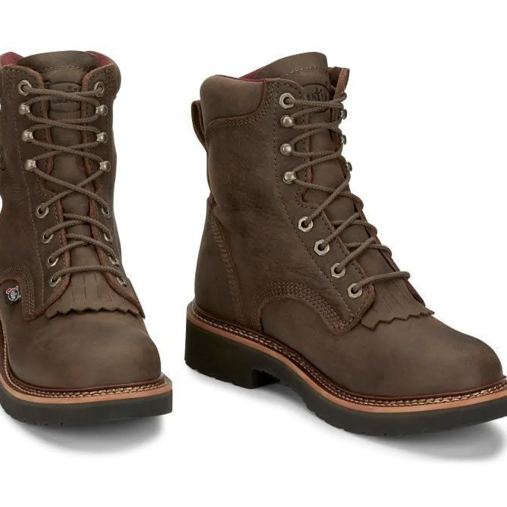 Justin Men's Rivot 8" WP Lace Up Western Work Boot -- OW440