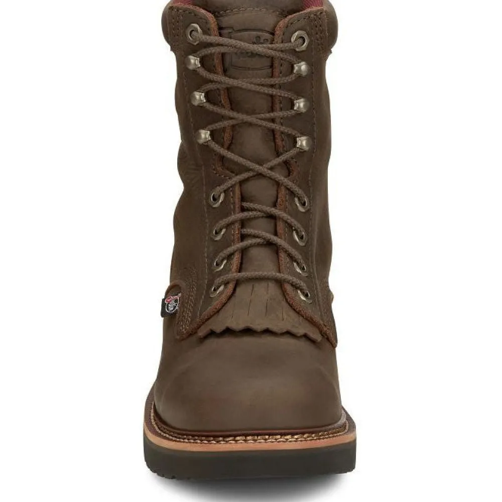 Justin Men's Rivot 8" WP Lace Up Western Work Boot -- OW440