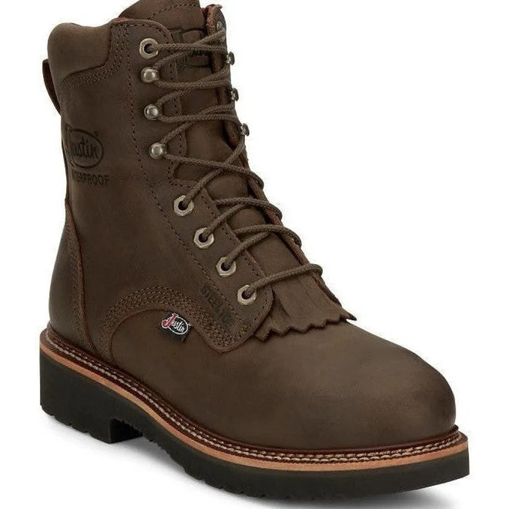 Justin Men's Rivot 8" WP Steel Toe Western Work Boot -- OW458