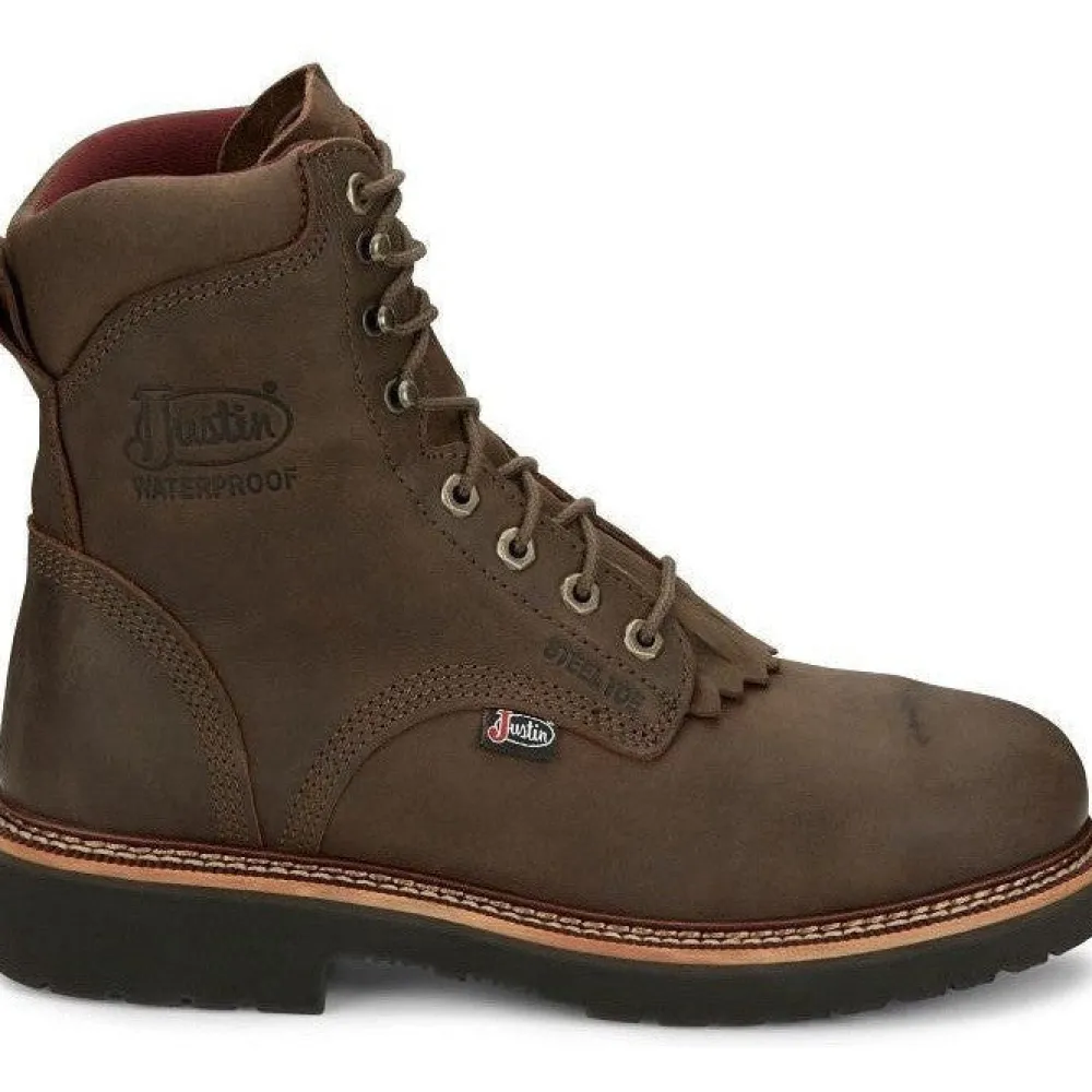 Justin Men's Rivot 8" WP Steel Toe Western Work Boot -- OW458