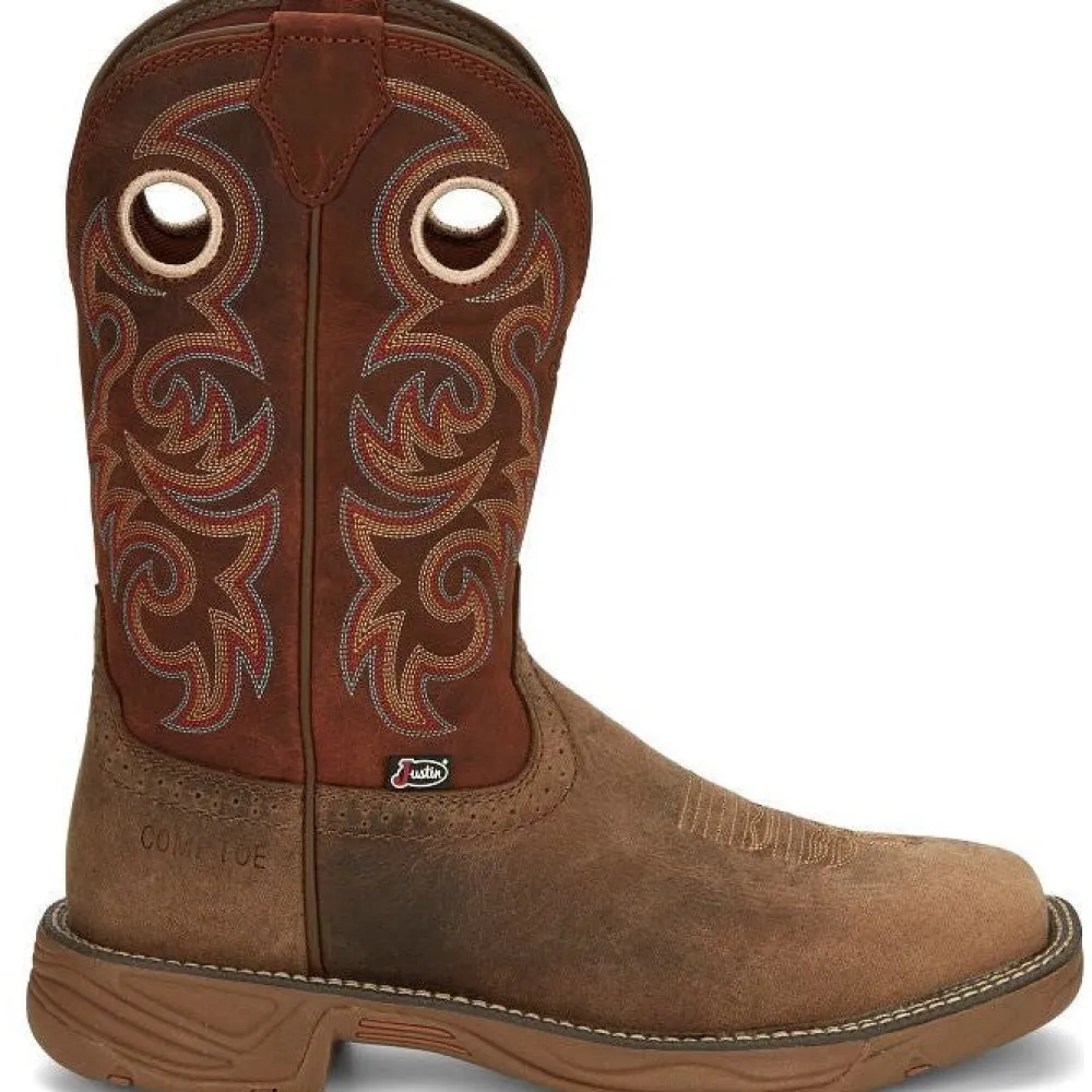 Justin Men's Rush 11" Comp Toe WP Wesern Work Boot -- SE4341