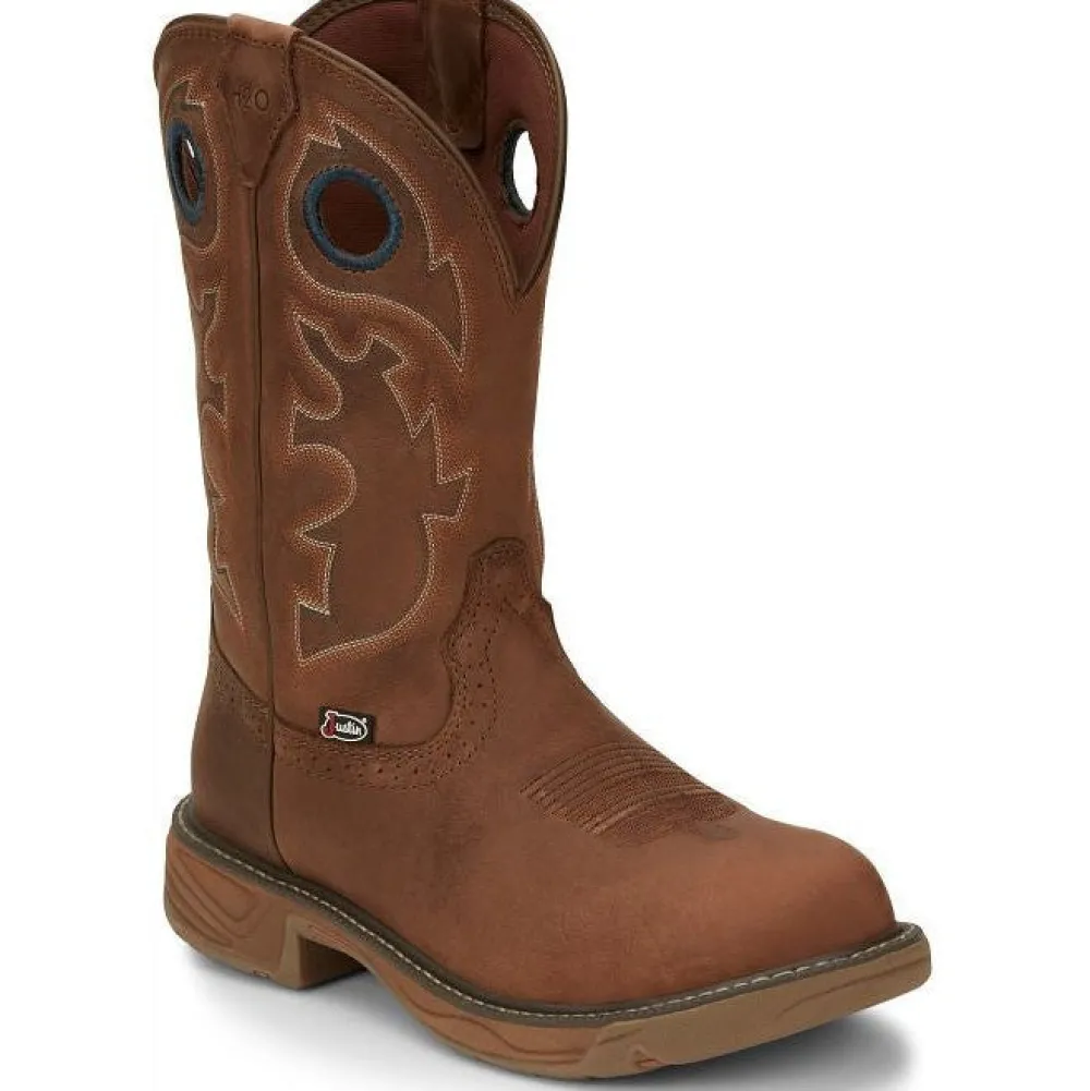 Justin Men's Rush 11" Round Toe WP Western Work Boot -- SE4332