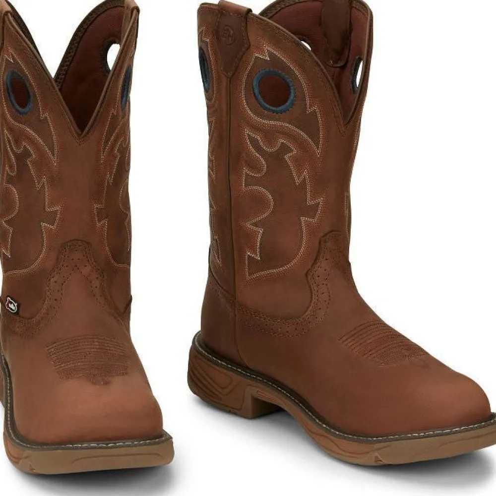 Justin Men's Rush 11" Round Toe WP Western Work Boot -- SE4332
