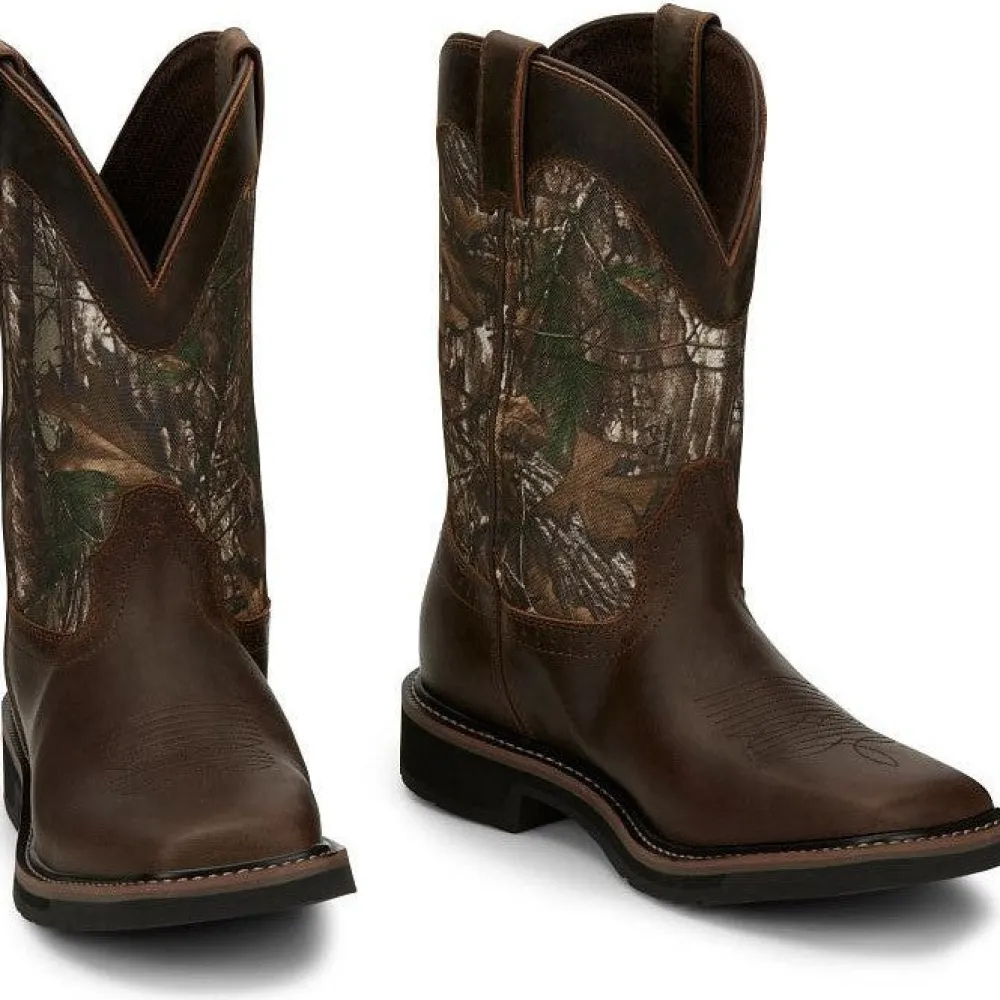 Justin Men's Trekker 11" Waterproof Western Work Boot - Realtree - SE4676