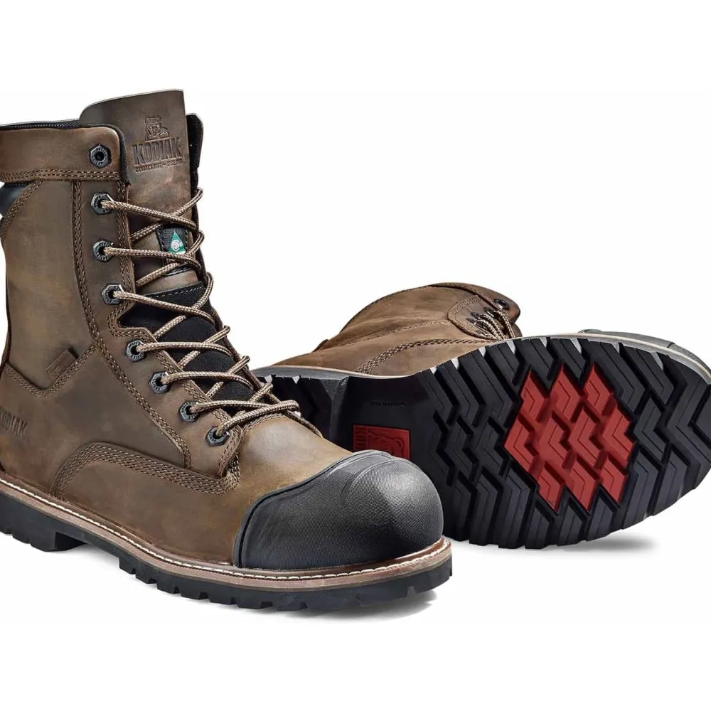 Kodiak Men's Mckinney M.U.T 8" Comp Toe WP Work Boot -Brown- 4TEPDB