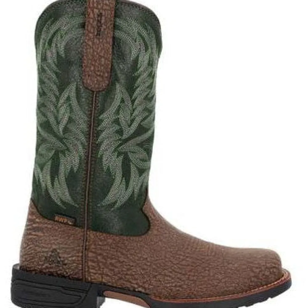 Rocky Men's Bronco 12" Comp Toe WP Western Classic Boot- Brown- RKW0454
