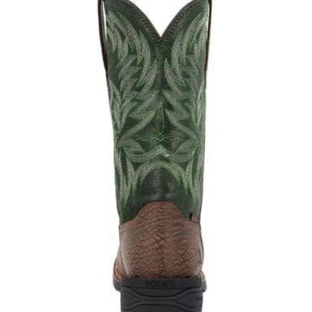 Rocky Men's Bronco 12" Comp Toe WP Western Classic Boot- Brown- RKW0454