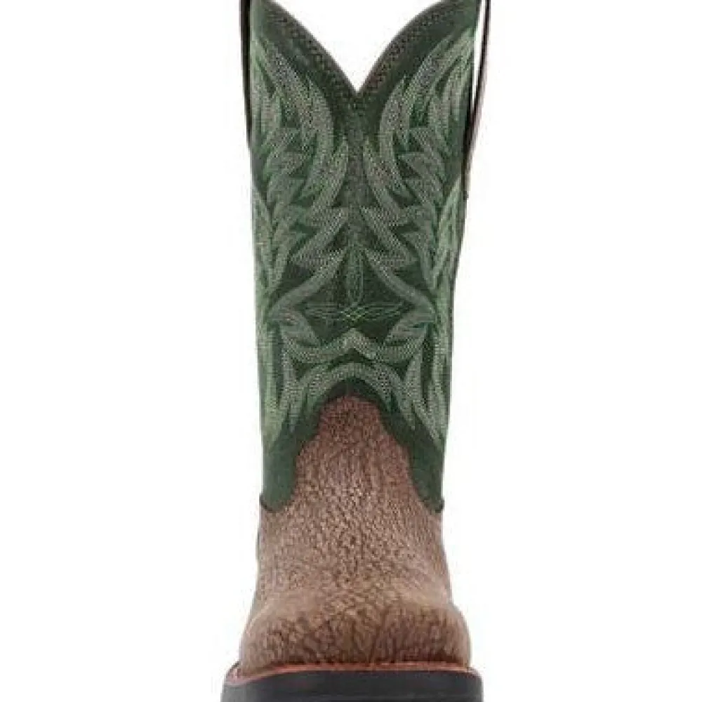 Rocky Men's Bronco 12" Comp Toe WP Western Classic Boot- Brown- RKW0454