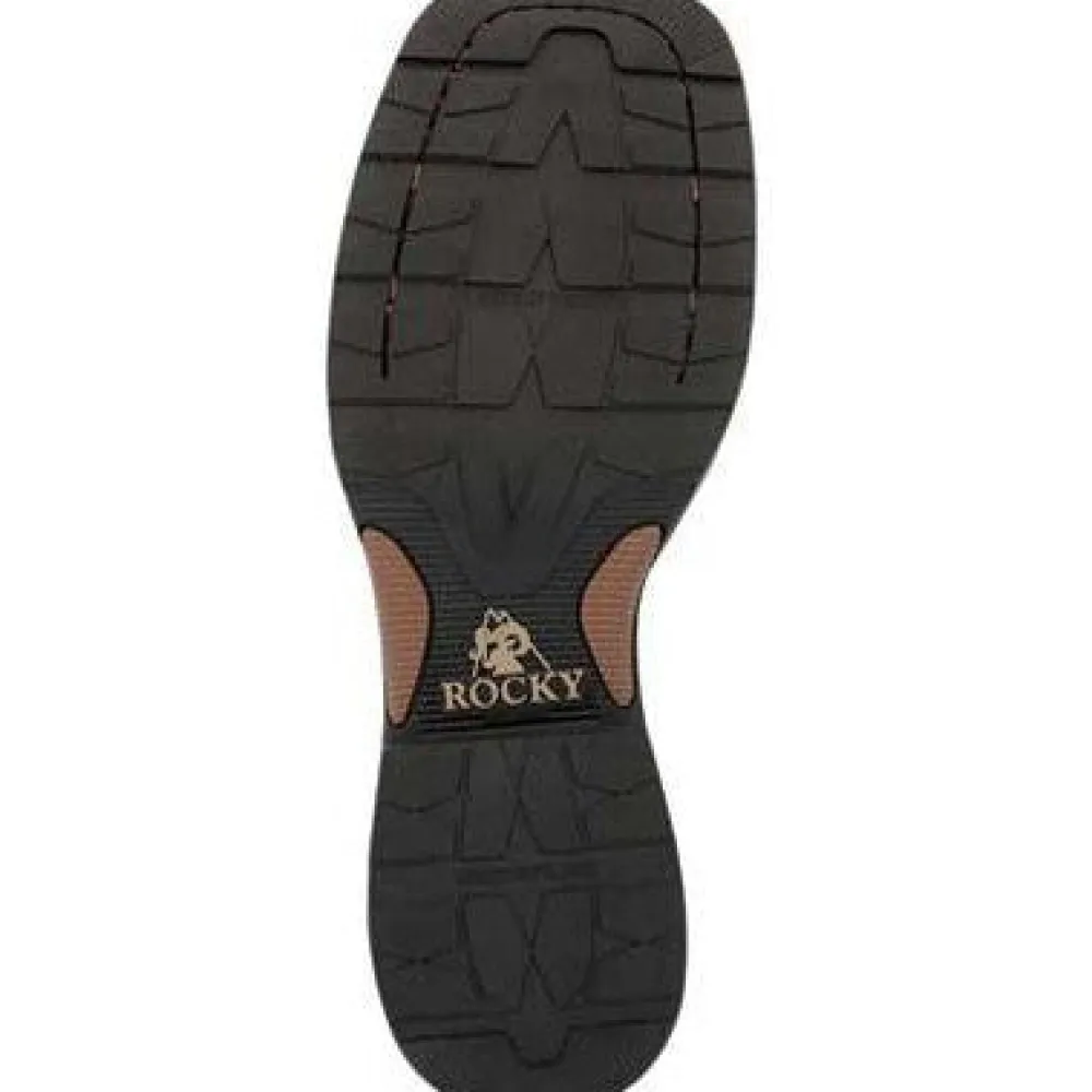 Rocky Men's Bronco 12" Comp Toe WP Western Classic Boot- Brown- RKW0454