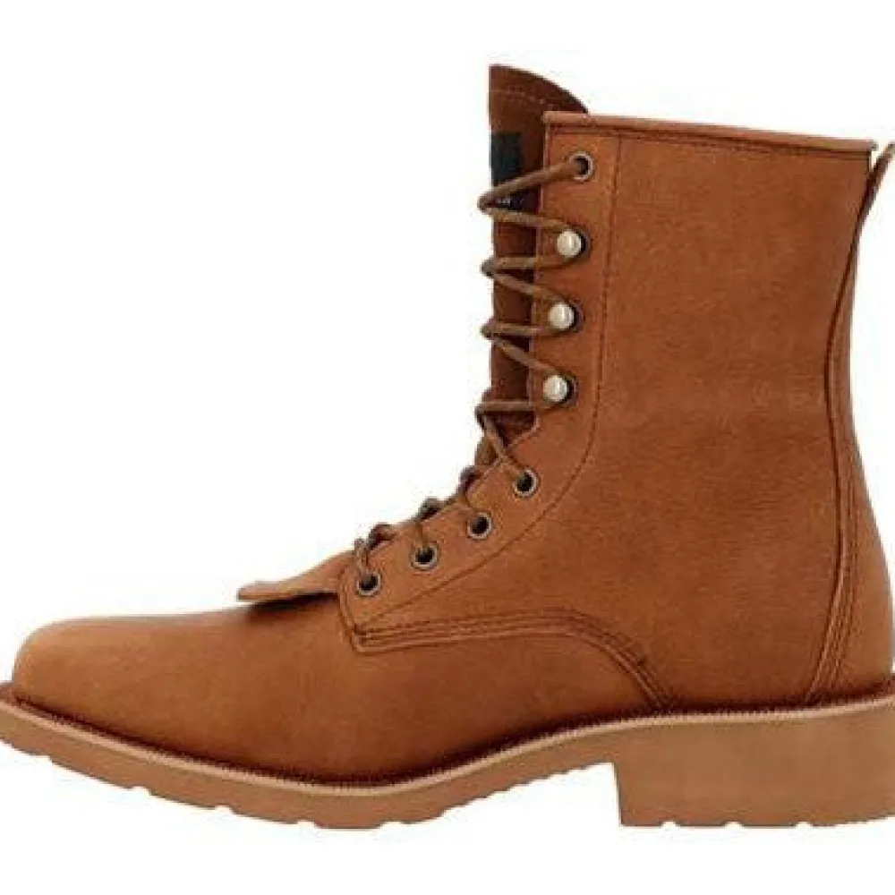 Rocky Men's Monocrepe 8" Square Toe WP Western Boot -Cognac- RKW0436