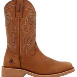 Rocky Men's Monocrepe 12" Square Toe Western Boot -Cognac- RKW0433