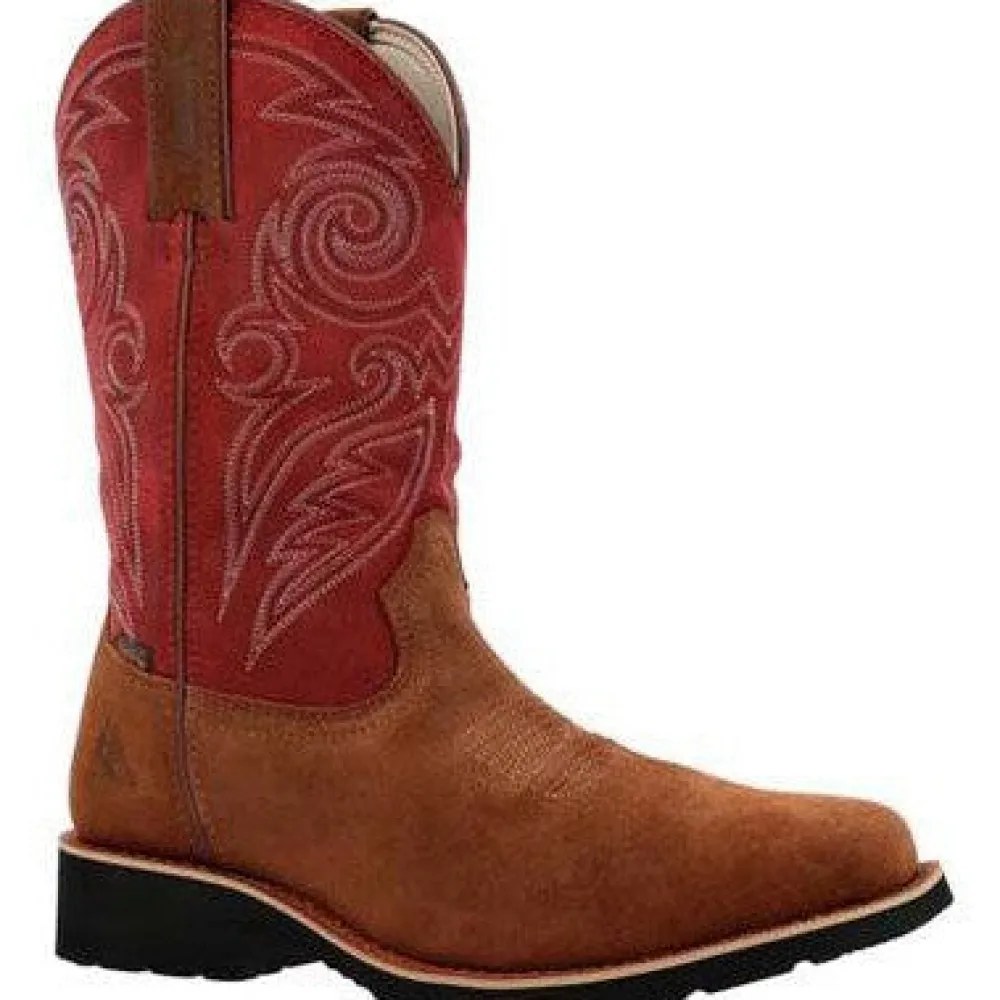 Rocky Men's Monocrepe 12" Square Toe WP Western Boot -Cabernet- RKW0432