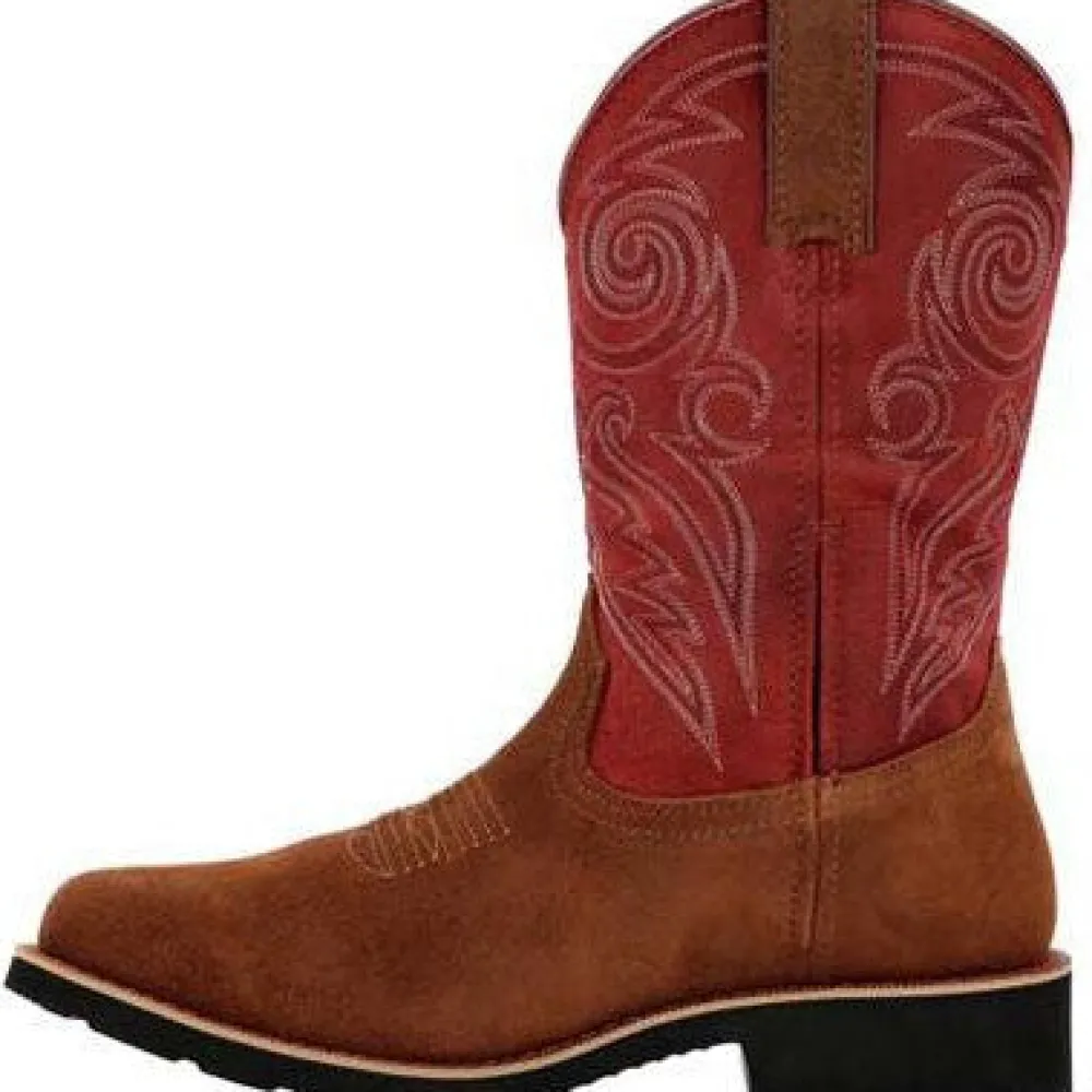Rocky Men's Monocrepe 12" Square Toe WP Western Boot -Cabernet- RKW0432