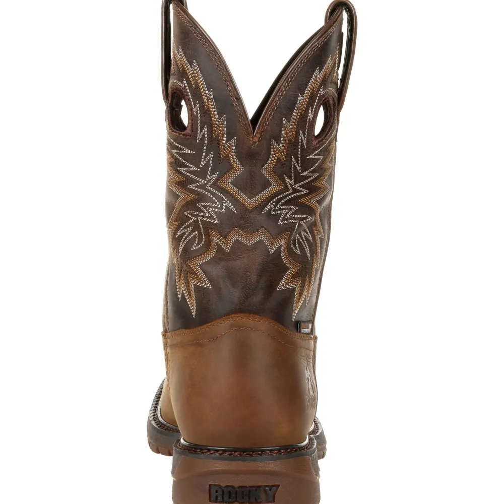 Rocky Men's Original Ride FLX 11" Sqr Toe WP Western Work Boot- RKW0336