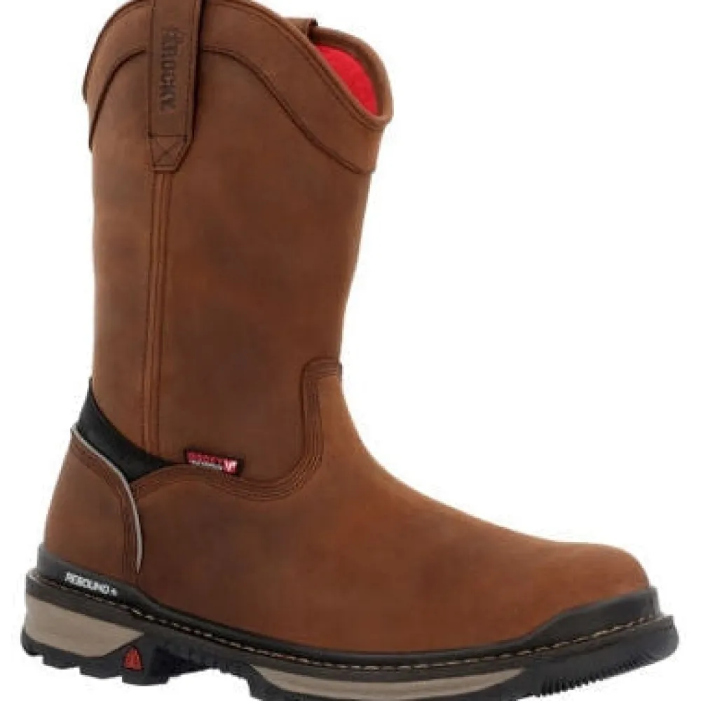 Rocky Men's Rams Horn 10" WP Safety Toe Pull On Work Boot - - RKK0398
