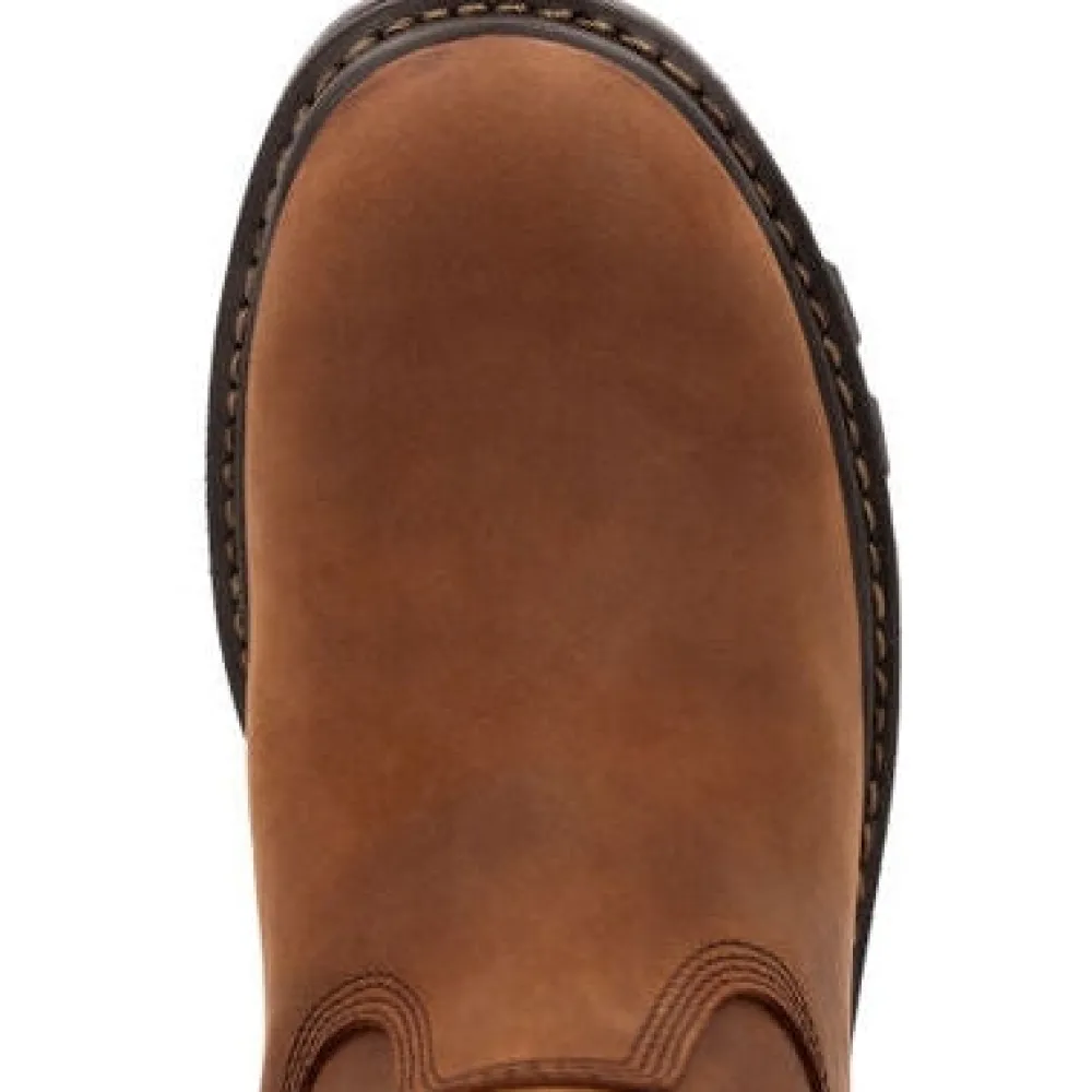 Rocky Men's Rams Horn 10" WP Safety Toe Pull On Work Boot - - RKK0398