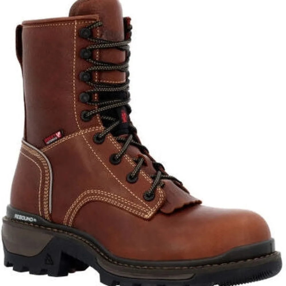 Women Rocky Men's Rams Horn 9" WP Logger Slip Resis Work Boot RKK0395