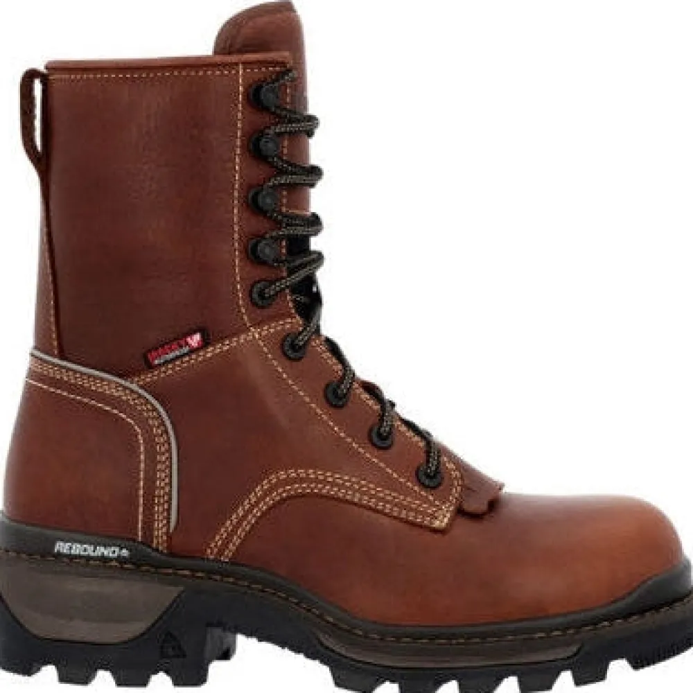 Women Rocky Men's Rams Horn 9" WP Logger Slip Resis Work Boot RKK0395