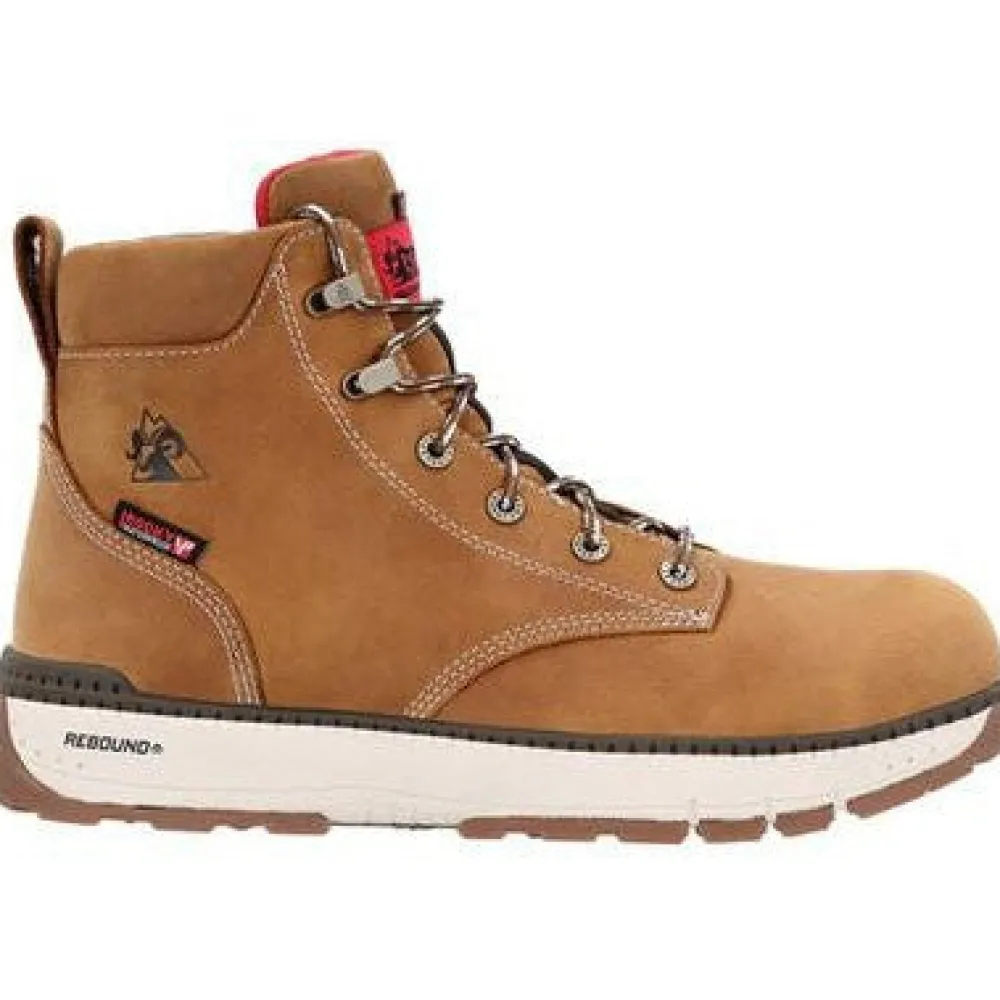 Women Rocky Men's Rebound 6" Comp Toe WP Wedge Work Boot -- RKK0451