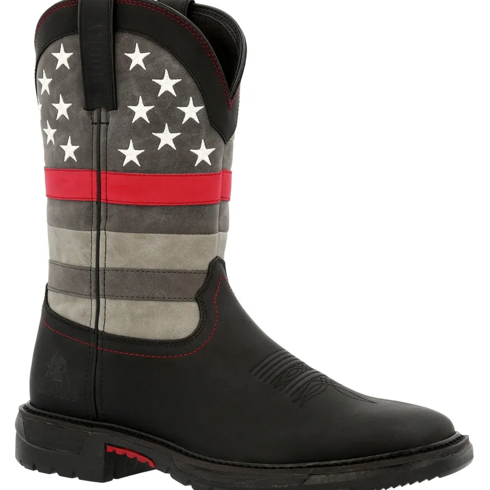 Rocky Men's Red Line 11" Square Toe Western Work Boot- - RKD0088