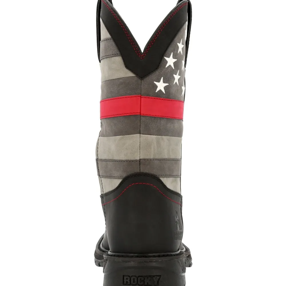 Rocky Men's Red Line 11" Square Toe Western Work Boot- - RKD0088
