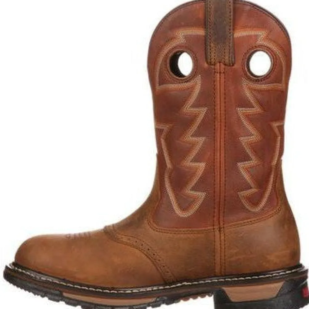 Rocky Men's Ride Branson Saddle 11" Soft Toe WP Western Boot -- FQ0002775