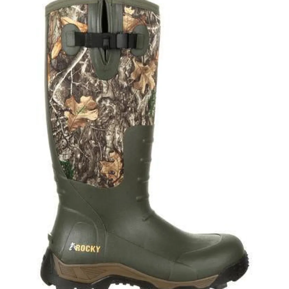 Rocky Men's Sport Pro Rubber 16" WP Side Zip Hunt Boot- Realtree - RKS0383