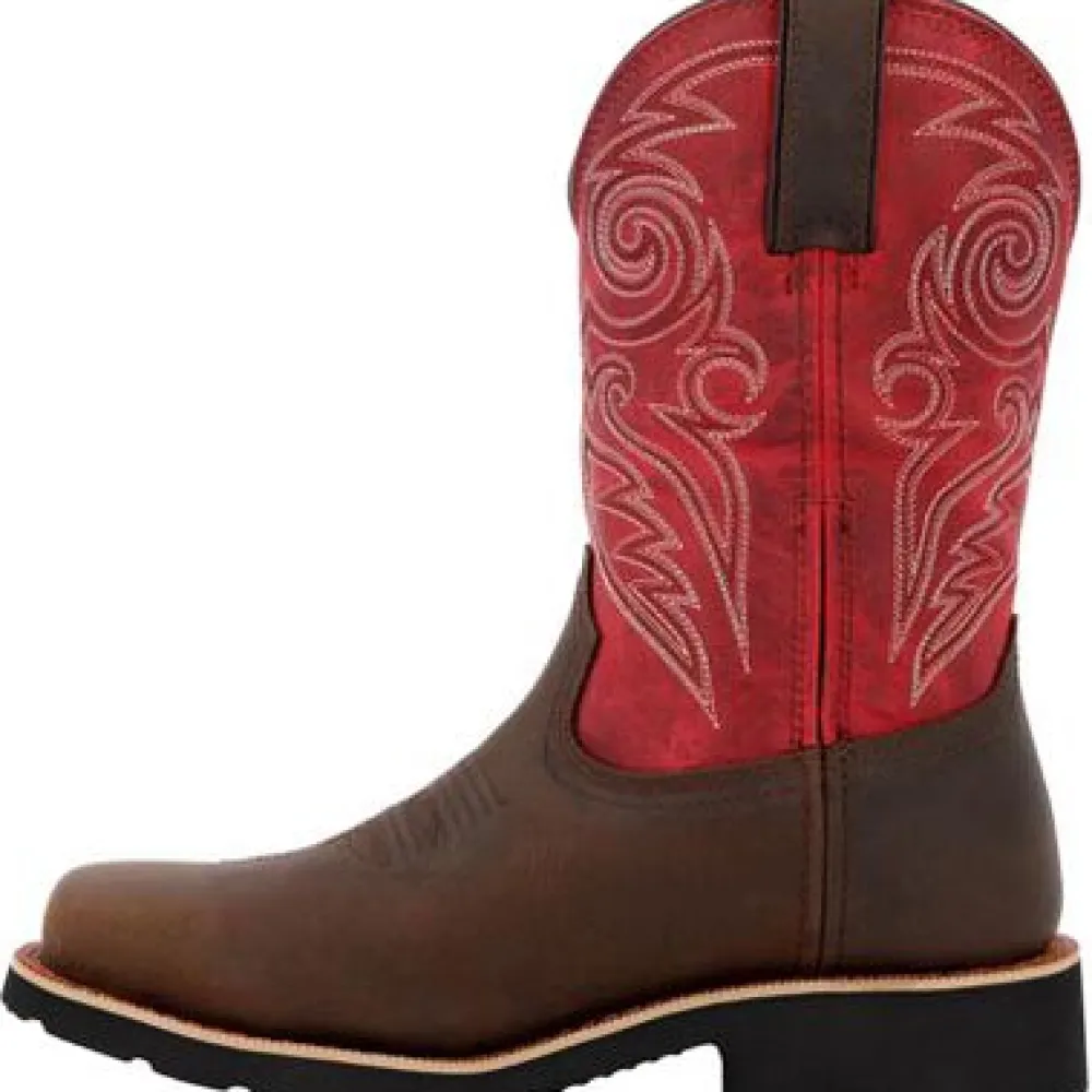 Women Rocky Women's Monocrepe 11" Square Toe WP Western Work Boot -Magenta- RKW0455