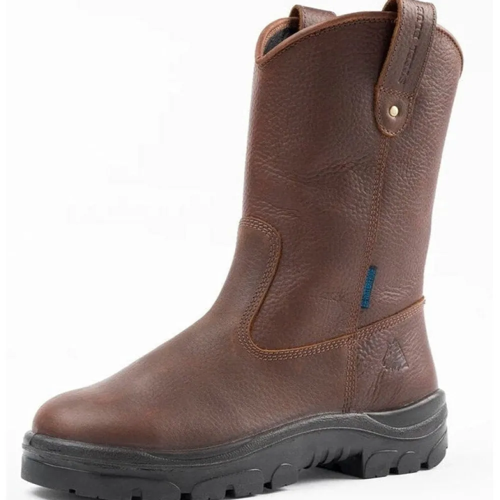 Women Steel Blue Men's Heeler 10" WP Steel Toe Wellington Work Boot - Oak - 812915