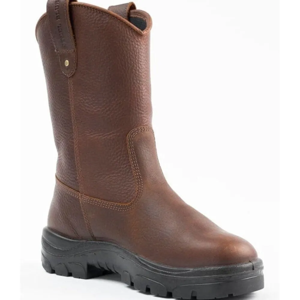 Women Steel Blue Men's Heeler 10" WP Steel Toe Wellington Work Boot - Oak - 812915