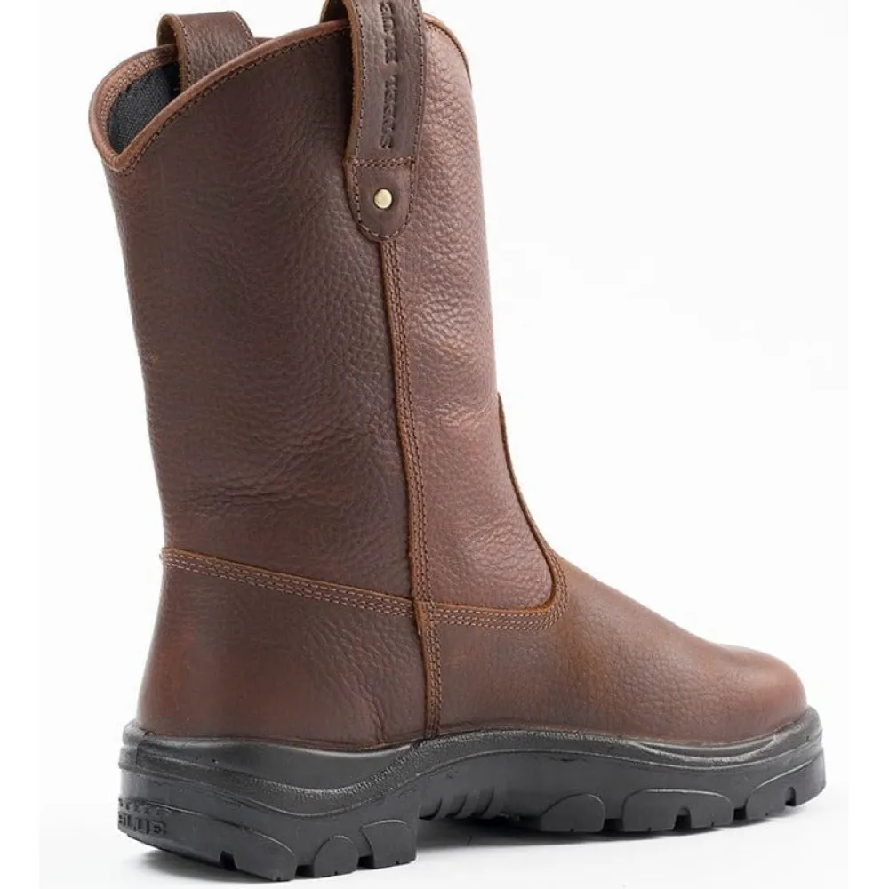 Women Steel Blue Men's Heeler 10" WP Steel Toe Wellington Work Boot - Oak - 812915