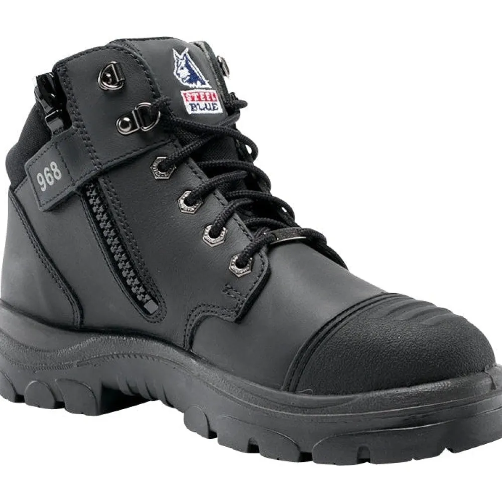 Women Steel Blue Men's Parkes Side Zip WP Steel Toe Hiker Work Boot - - 812968