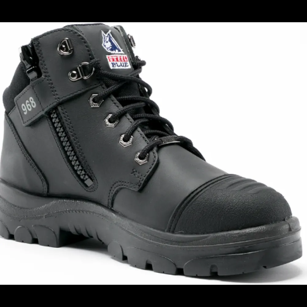 Women Steel Blue Men's Parkes Side Zip WP Steel Toe Hiker Work Boot - - 812968
