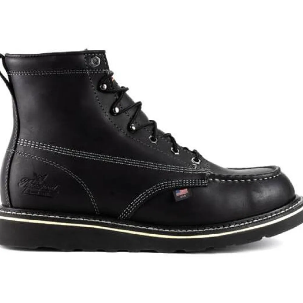Women Thorogood Men's American Heritage Midnight 6" Soft Toe USA Made Wedge Work Boot - 814-6206