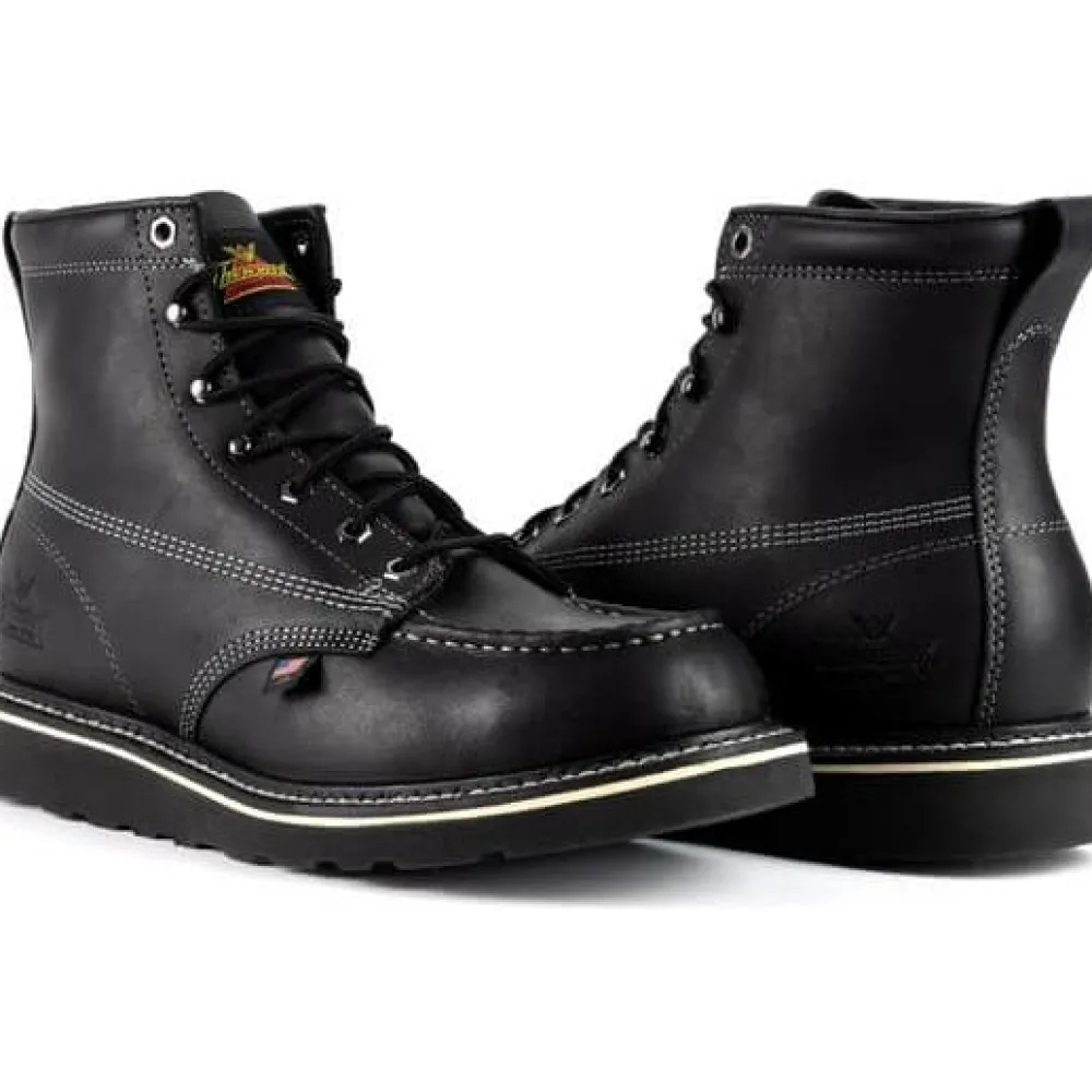 Women Thorogood Men's American Heritage Midnight 6" Soft Toe USA Made Wedge Work Boot - 814-6206