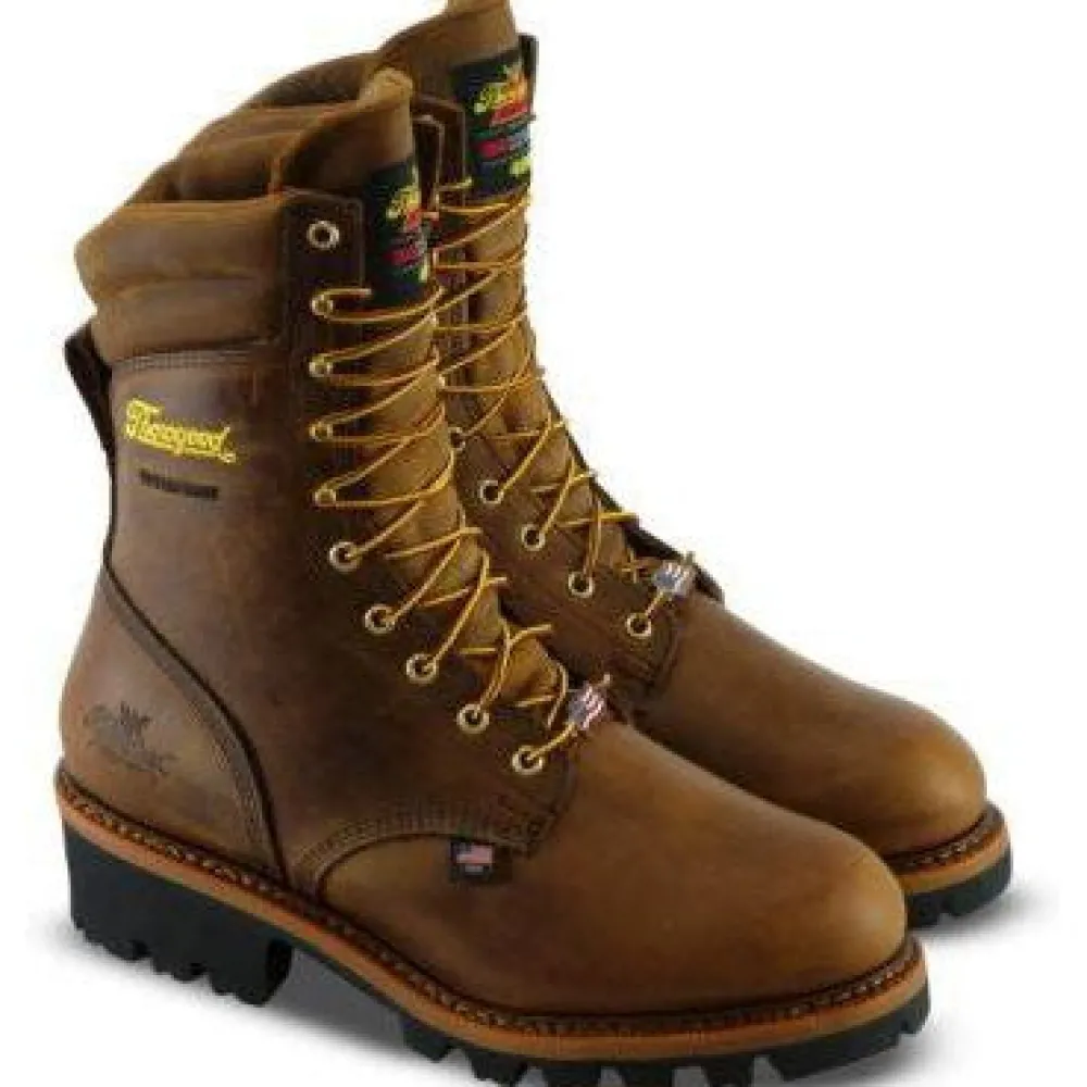 Women Thorogood Men's Logger 9" ST WP Ins USA Work Boot - - 804-3554