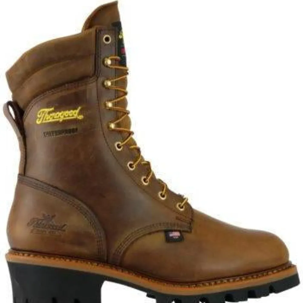 Women Thorogood Men's Logger 9" ST WP Ins USA Work Boot - - 804-3554