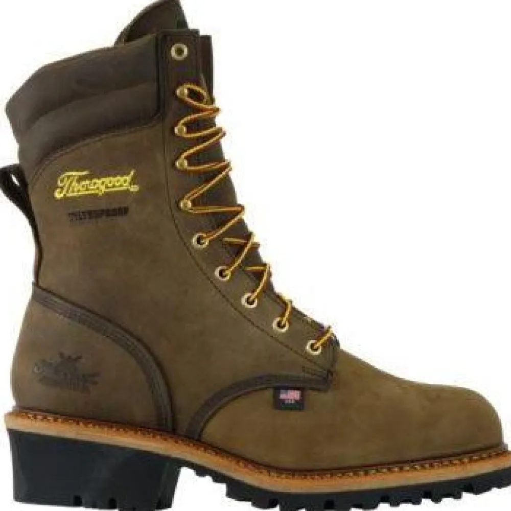 Women Thorogood Men's Logger 9" ST WP USA Made Work Boot - - 804-3555